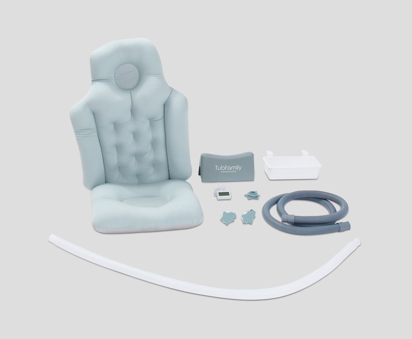 Foldebadekar til voksne med låg, digital termometer og fodmassage - 150cm/blå XL - Bonus tilbehør medfølger. Værdi kr. 795,-.