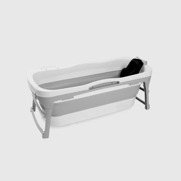 Foldebadekar til voksne - 118cm/Grå - uden fodmassage.