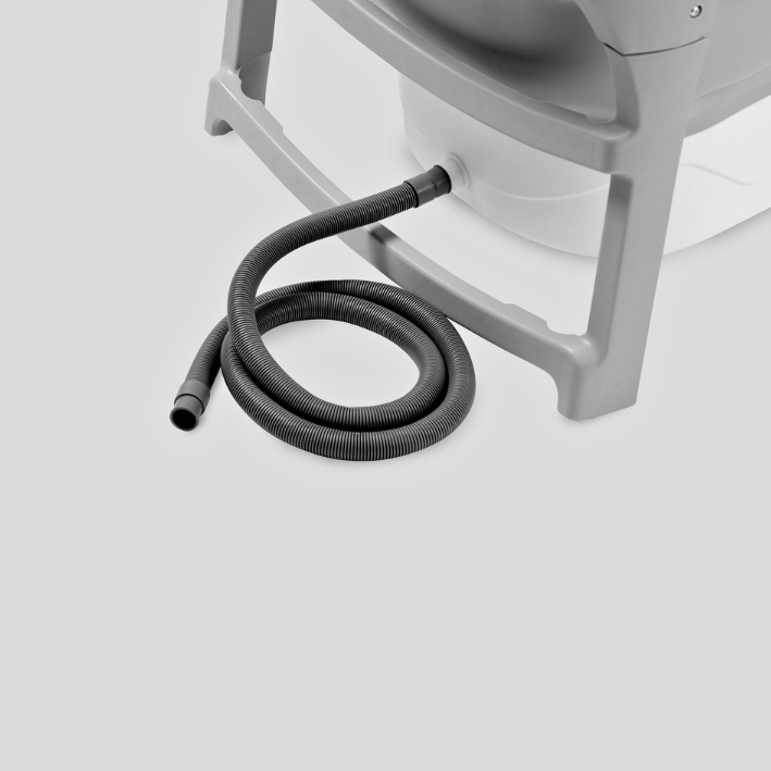Foldebadekar til voksne - 118cm/Grå - uden fodmassage - Ekstra 300 cm. slange, sort badepude samt ekstra prop inkl. Værdi kr. 795,-.