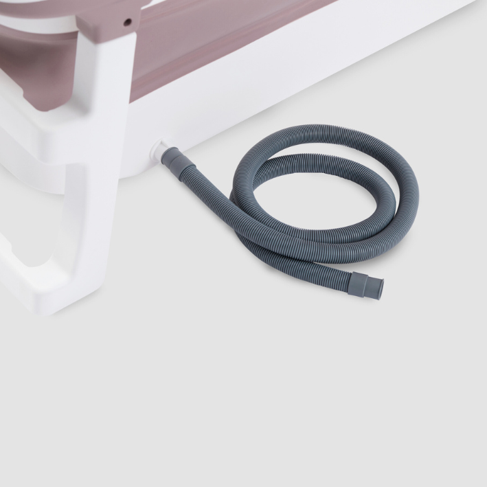 Foldebadekar til voksne - Med låg digital termometer og fodmassage - 150cm/pink XL. Bonus tilbehør medfølger. Værdi kr. 795,-.