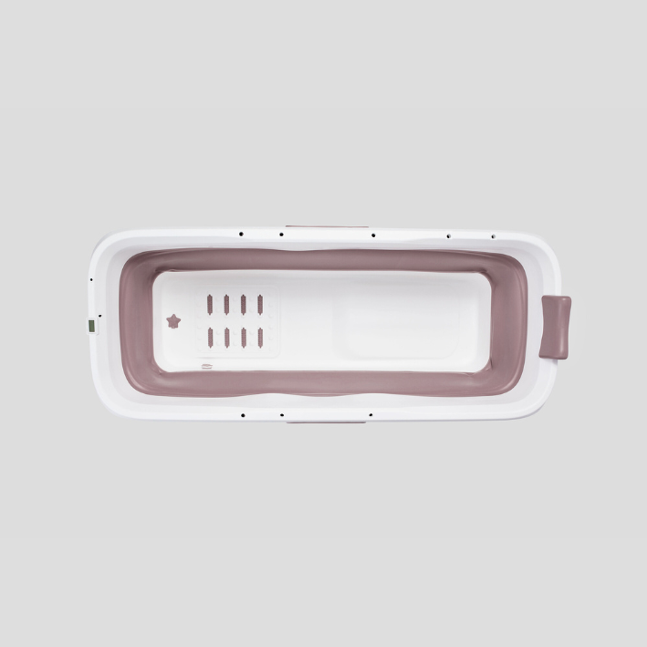 Foldebadekar til voksne - Med låg digital termometer og fodmassage - 150cm/pink XL. Bonus tilbehør medfølger. Værdi kr. 795,-.