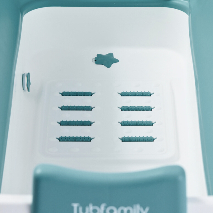 Foldebadekar til voksne med låg, digital termometer og fodmassage - 150cm/blå XL - Bonus tilbehør medfølger. Værdi kr. 795,-.