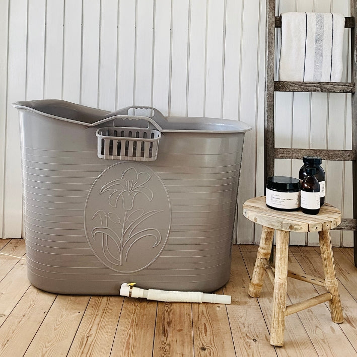Badebalje til voksne - grå - 93cm - Ekstra kraftig plast og forbedret siddekomfort - Tubfamily®