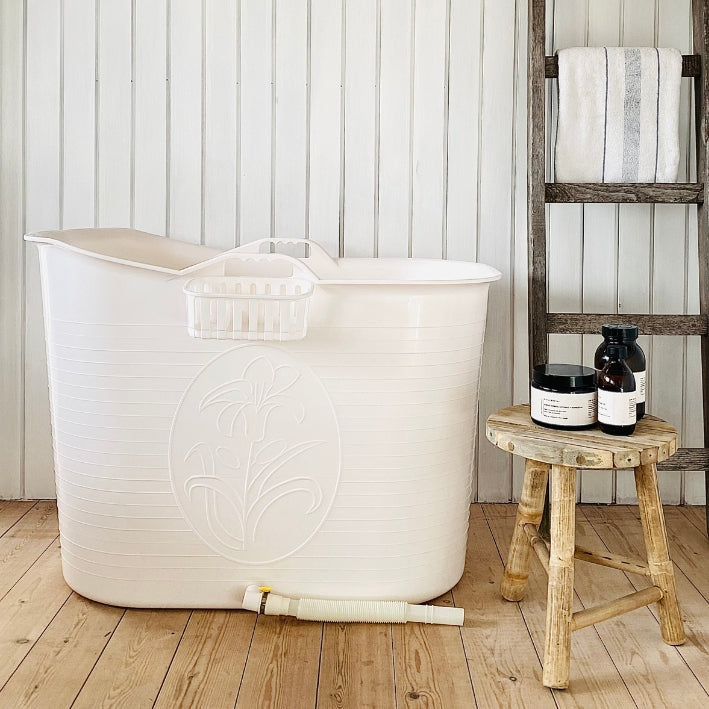Badebalje til voksne - hvid - 93cm - Ekstra kraftig plast og forbedret siddekomfort - Tubfamily®