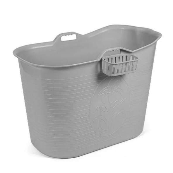 Badebalje til voksne - grå - 93cm - Ekstra kraftig plast og forbedret siddekomfort - Tubfamily®