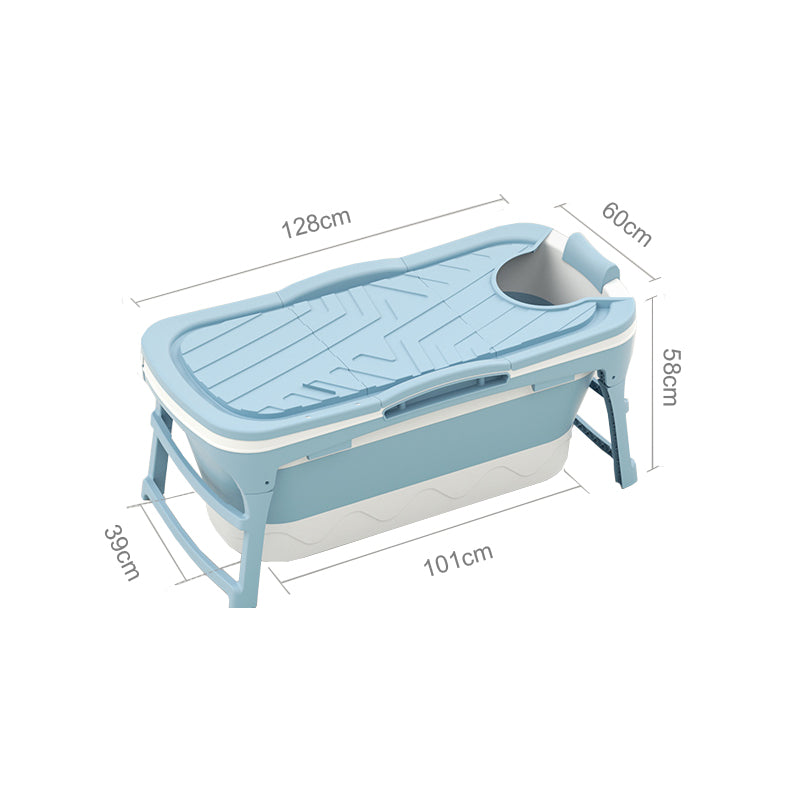 Foldebadekar til voksne - 128cm/Blå - uden fodmassage
