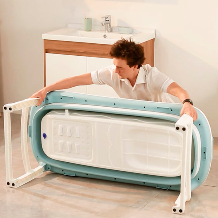 Foldebadekar til voksne med låg og fodmassage - 138cm/Blå