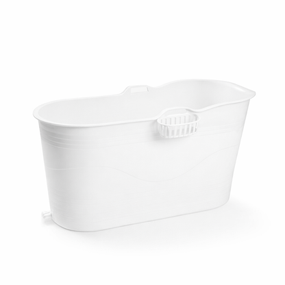 Isbad balje - XL - 123cm - hvid - Ekstra kraftig plast og forbedret siddekomfort - Tubfamily®