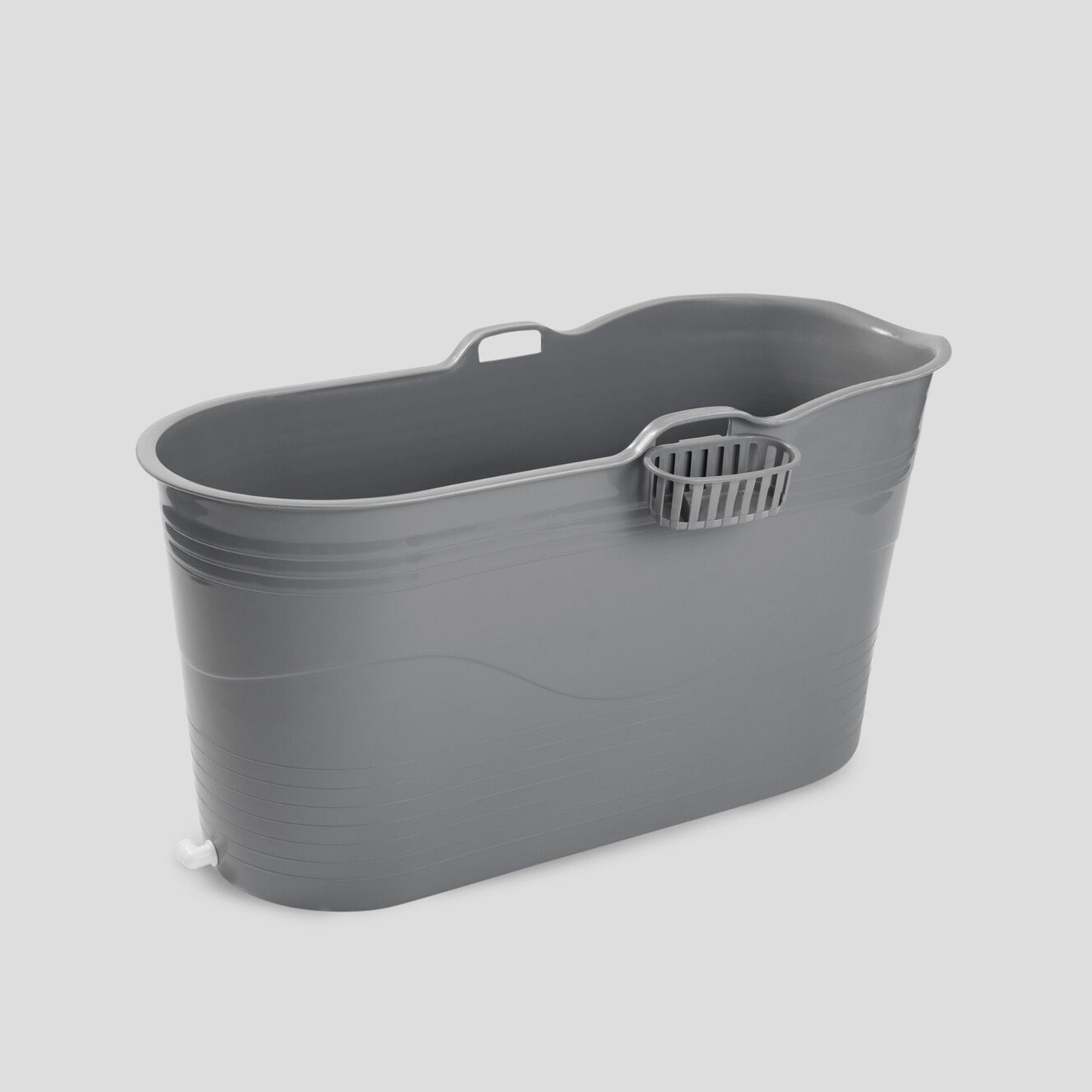 Stor badebalje til voksne - grå - 123cm - Ekstra kraftig plast og forbedret siddekomfort - Tubfamily®