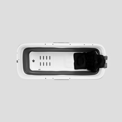 Special edition foldebadekar til voksne med låg, digital termometer og fodmassage - 150cm/Grå XL. Bonus tilbehør medfølger. Værdi kr. 695,-.