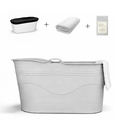 Isbad Startpakke - Badebalje XL, Epsom salt,Cover & Luksus håndklæde