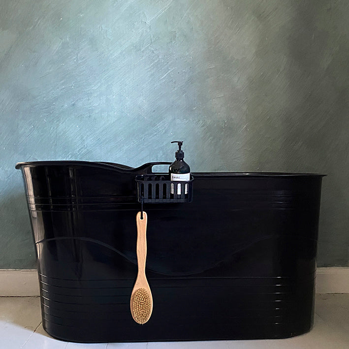 Stor badebalje til voksne - Sort - 123cm - Ekstra kraftig plast og forbedret siddekomfort - Tubfamily®